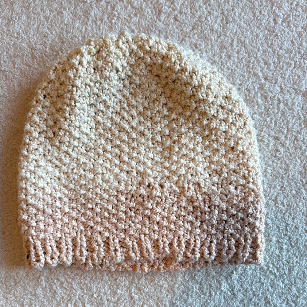 Cozy Cream and Tan Knit Beanie
